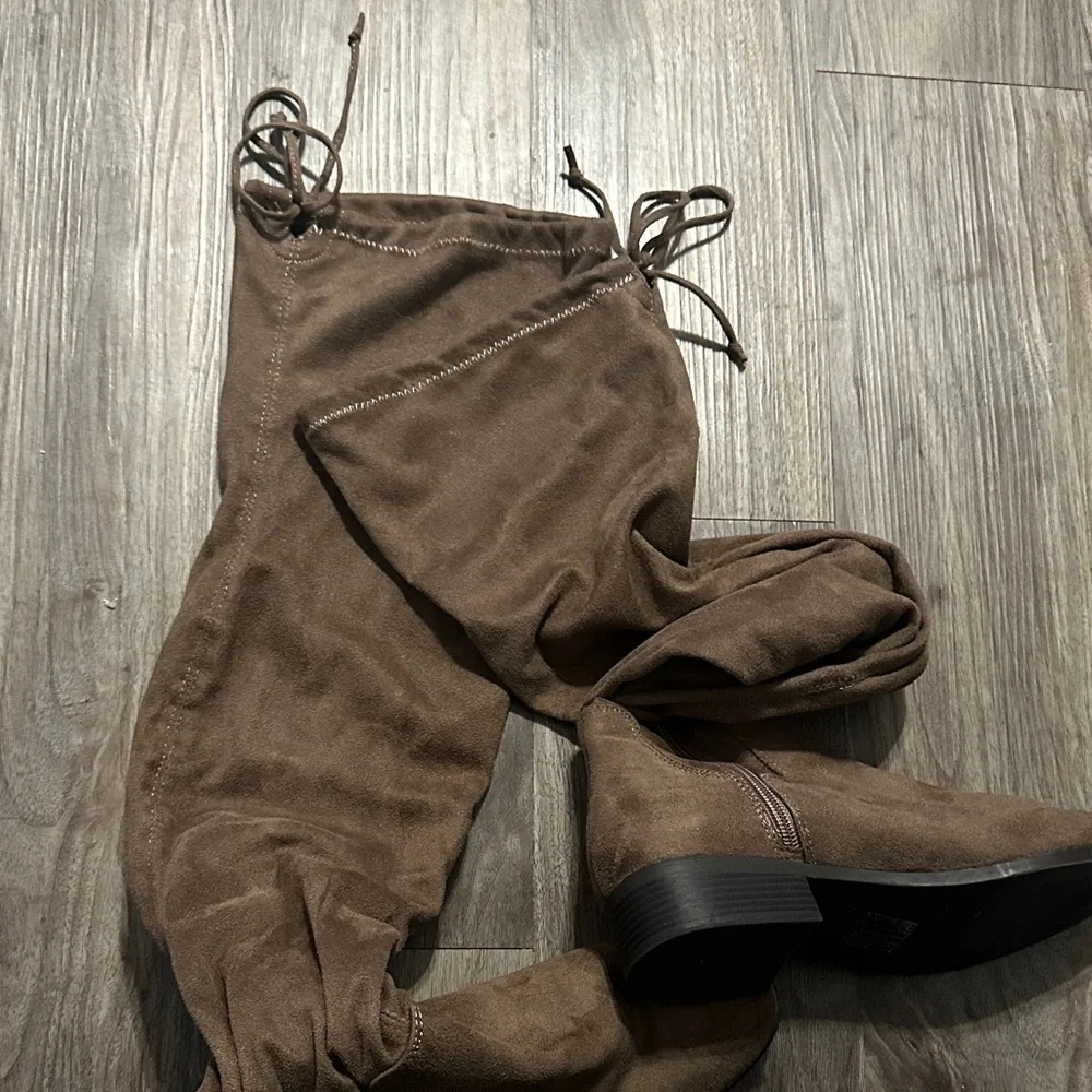 Forever 21 Tan Over the Knee Boots